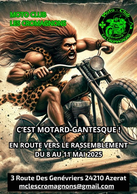 Rassemblement moto à Azérat (24) organisé par le Moto Club Les Cromagnons