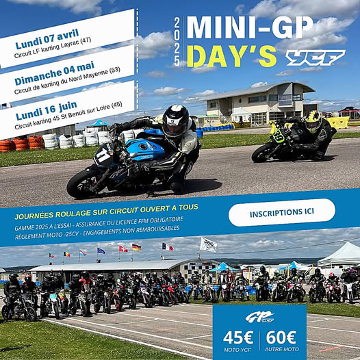 Mini-GP Days YCF sur le circuit de karting du Nord Mayenne (53)