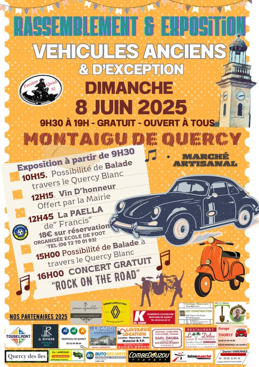 Exposition de véhicules anciens à Montaigu de Quercy 