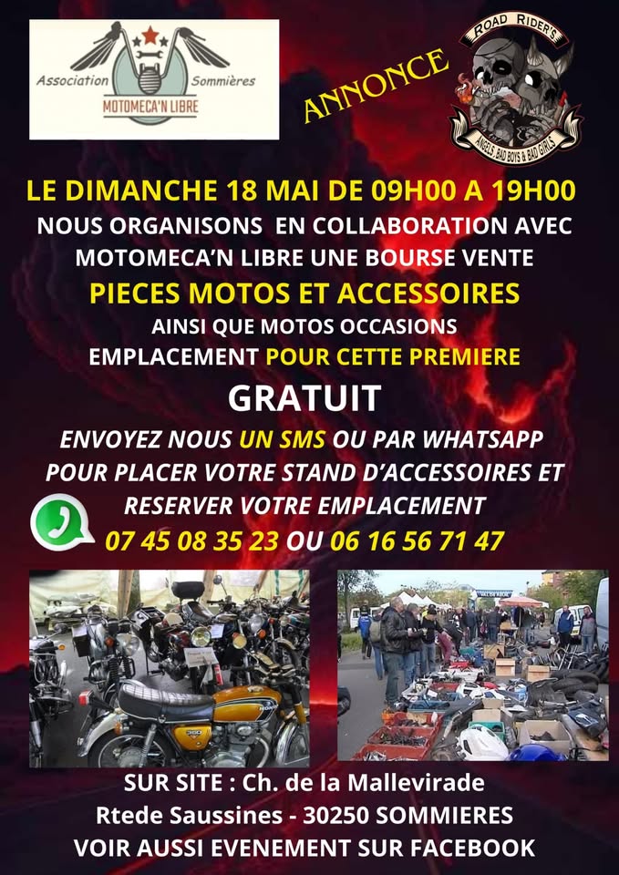 Bourse pièces moto et accessoires