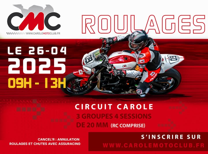 1ère Journée de Roulage de la saison sur le Circuit Carole