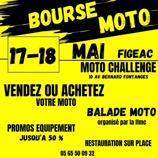 Bourse et Balade Moto de Figeac organisées par Challenge Moto et la FFMC 46