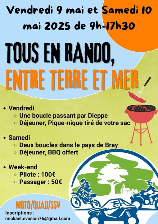 Randonnée Quad / Moto / SSV entre terre et mer organisée par Evasion 76