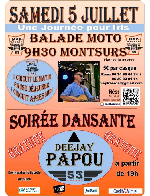 Balade moto caritative organisée par May' Free Road 53